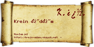 Krein Ádám névjegykártya