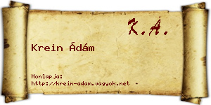 Krein Ádám névjegykártya