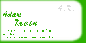 adam krein business card